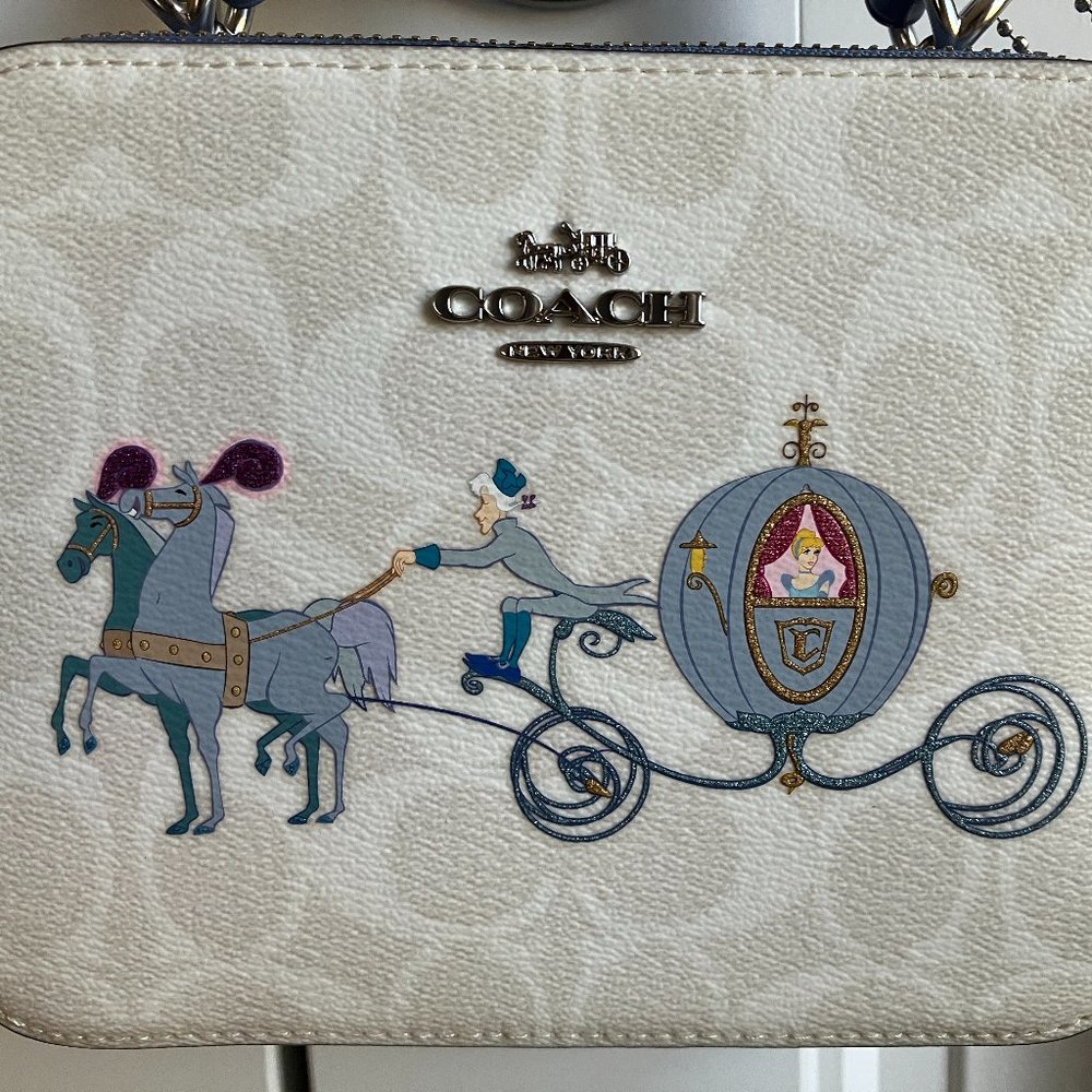 Disney X Coach Box Crossbody in Signature Canvas Cinderella